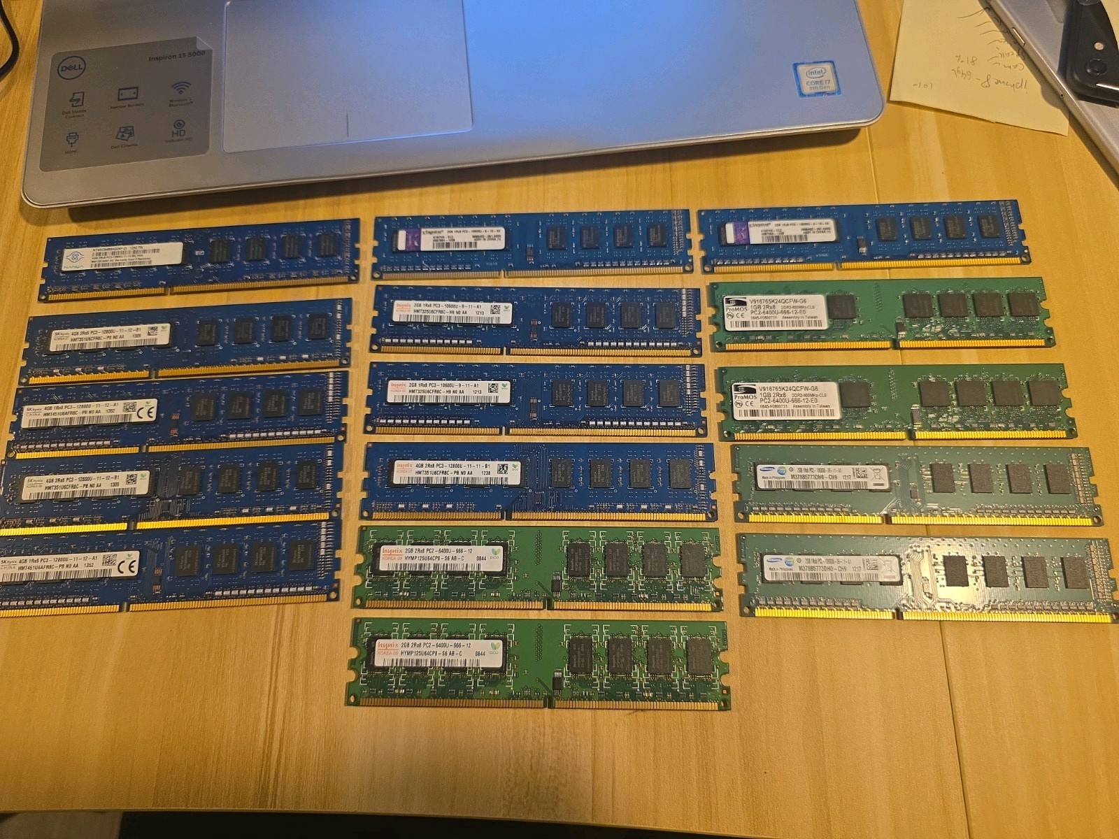 Random Lot Of RAM 16x Pieces From 4gb To 1gb Nanya, SK Hynix, Kingston, ProMOS..