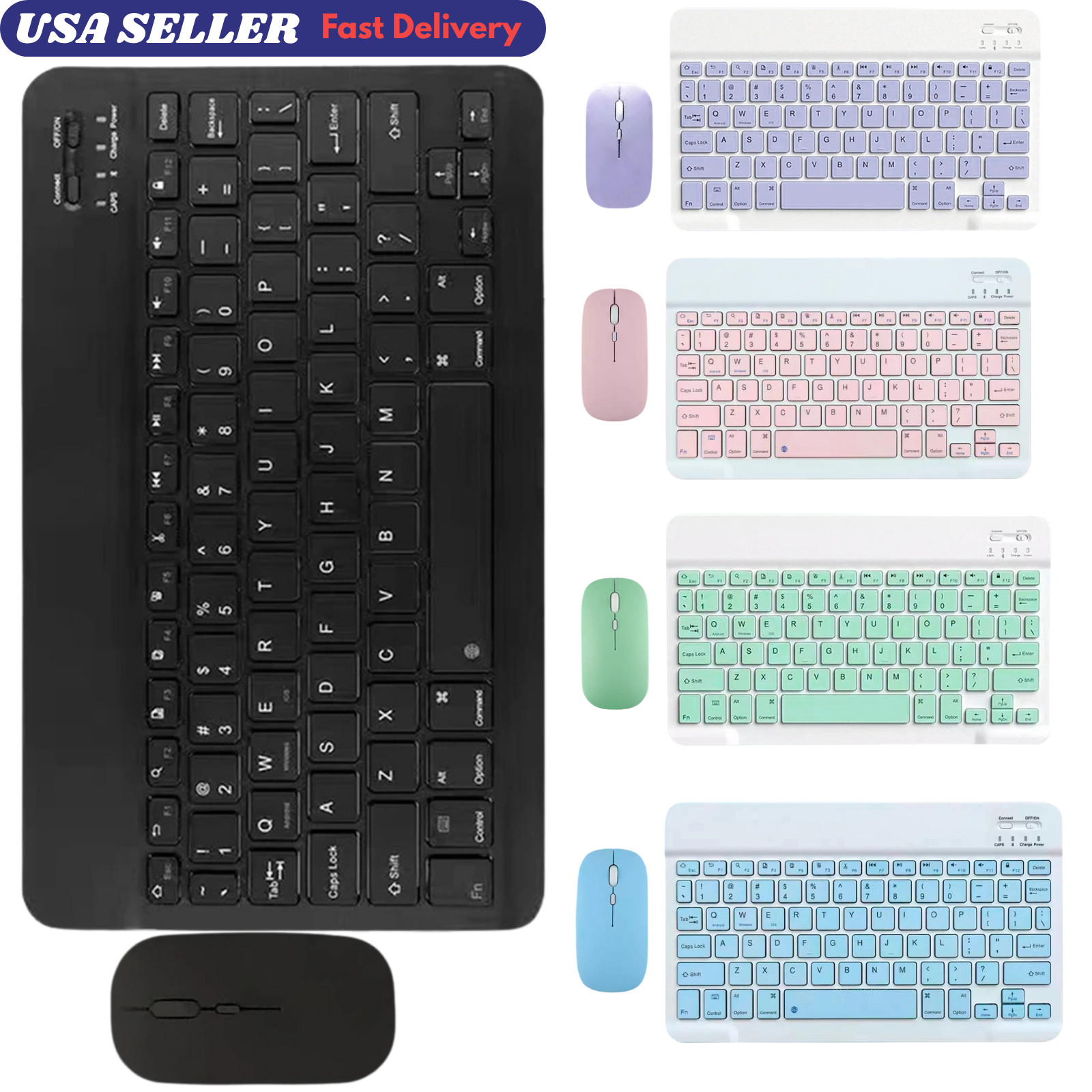 Bluetooth Wireless Keyboard Universal Mobile Phone Tablet Keyboard And Mouse USA