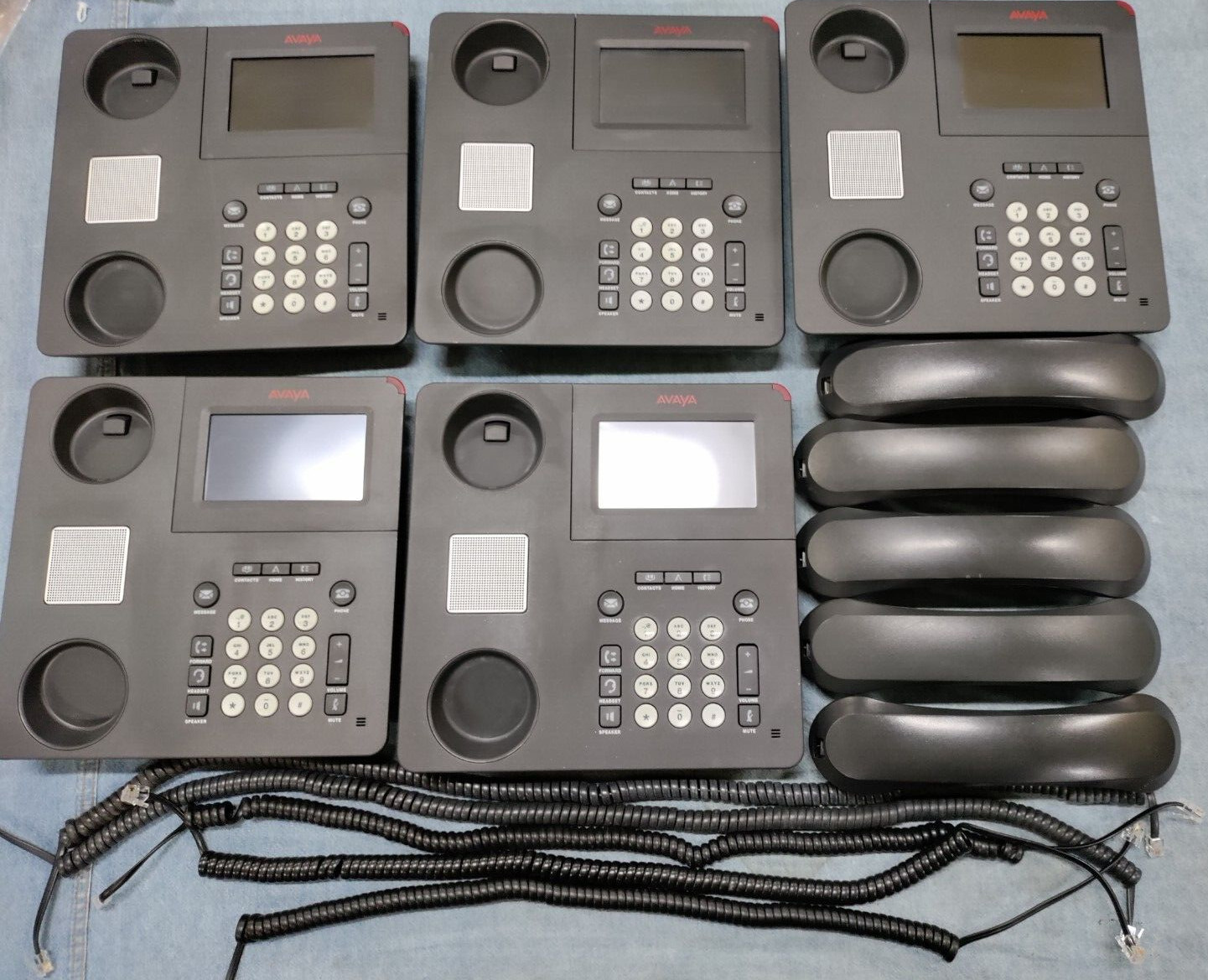 (Lot of 5) Avaya 9621G touchscreen color display 700480601