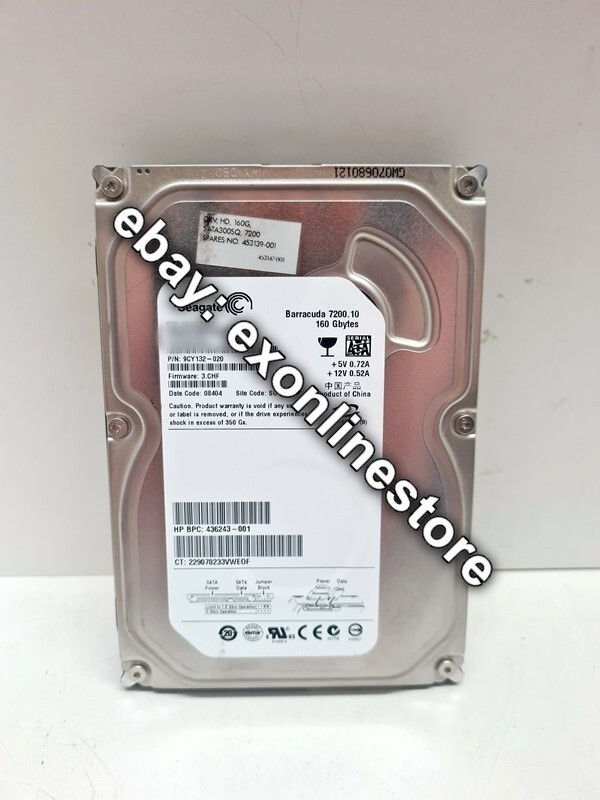 453139-001 - HP 160GB 7.2KRPM 3.5" SATA HDD