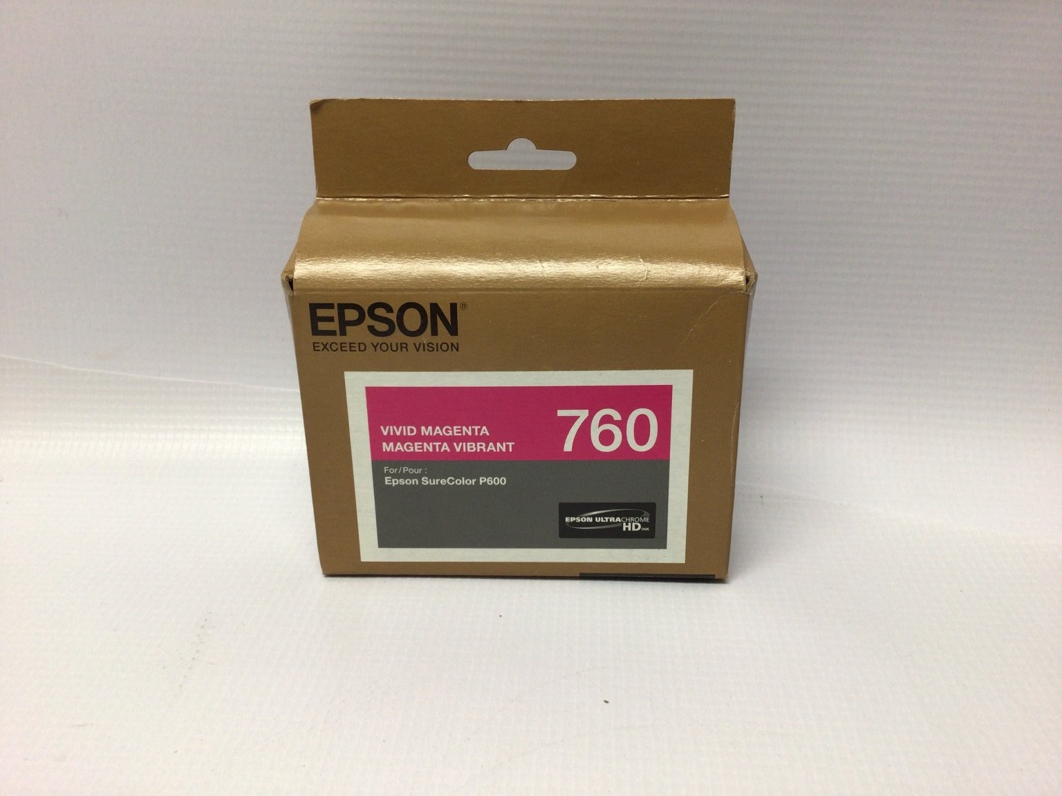 Epson 760 Vivid Magenta Ink Cartridge New Sealed EXP 02/2020 Original