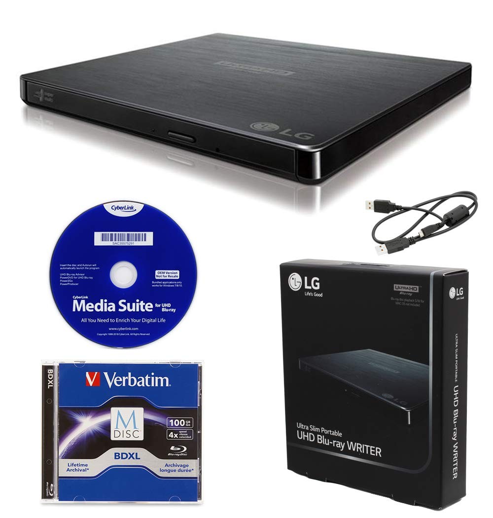 Produplicator LG BP60NB10 Portable 6X Ultra HD 4K Blu-ray Burner External Drive