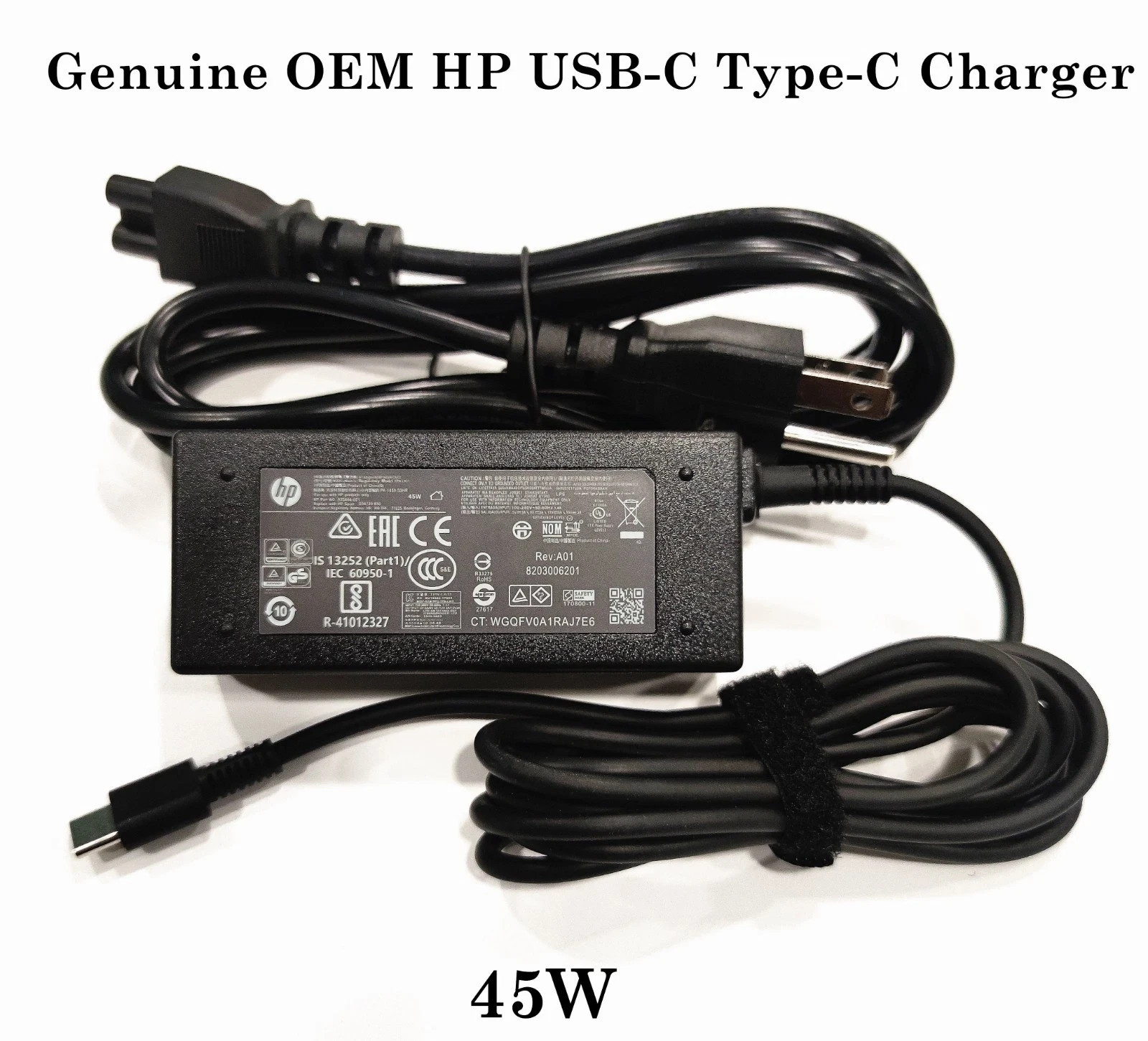 Genuine OEM 45W Type-C Laptop Charger for HP Chromebook 14 X360 USB-C Adapter
