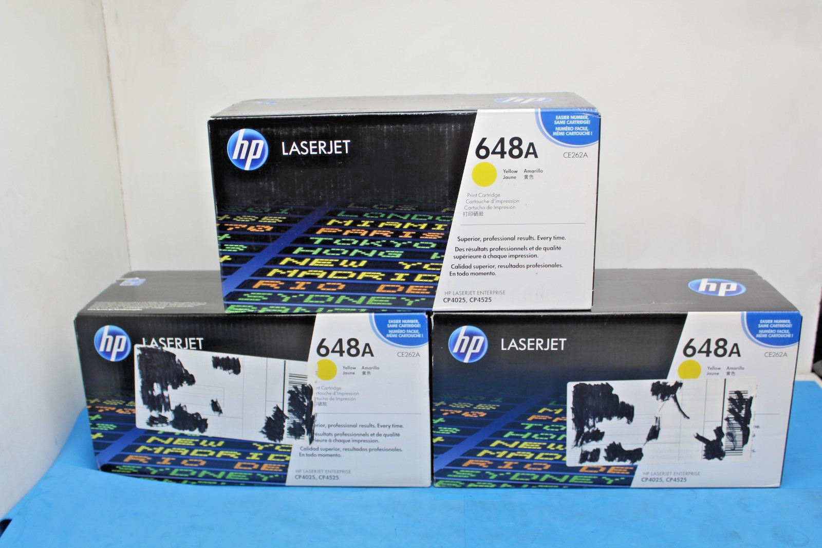 QTY-3 HP 648A YELLOW LaserJet Pro Printer Toner Cartridge CE262A NEW T9-A14