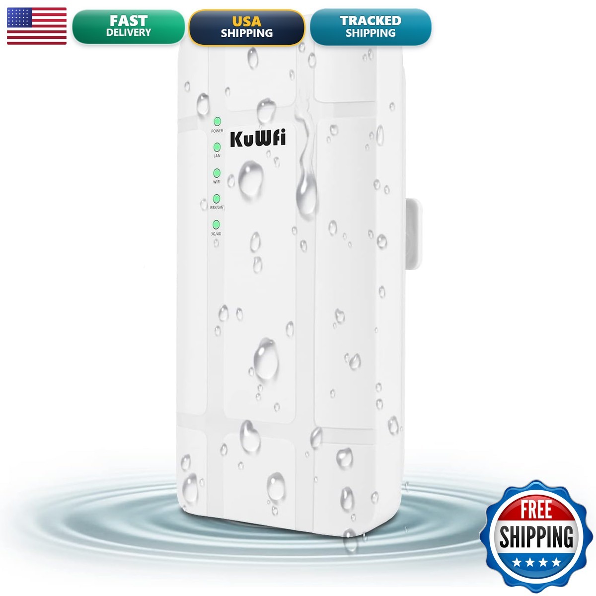 KuWFi QC300K-L 300Mbps Outdoor 4G LTE CPE WiFi Router with SIM Card Slot