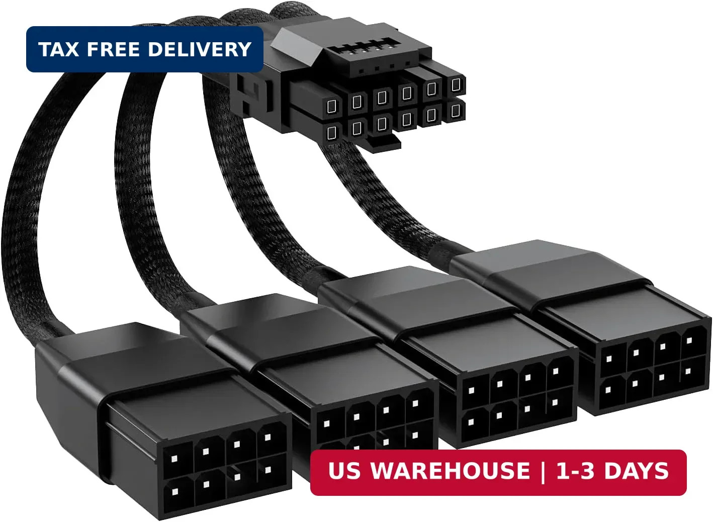 12vhpwr Cable, 600W 16 Pin Male to 4x8 Pin Female GPU Cable