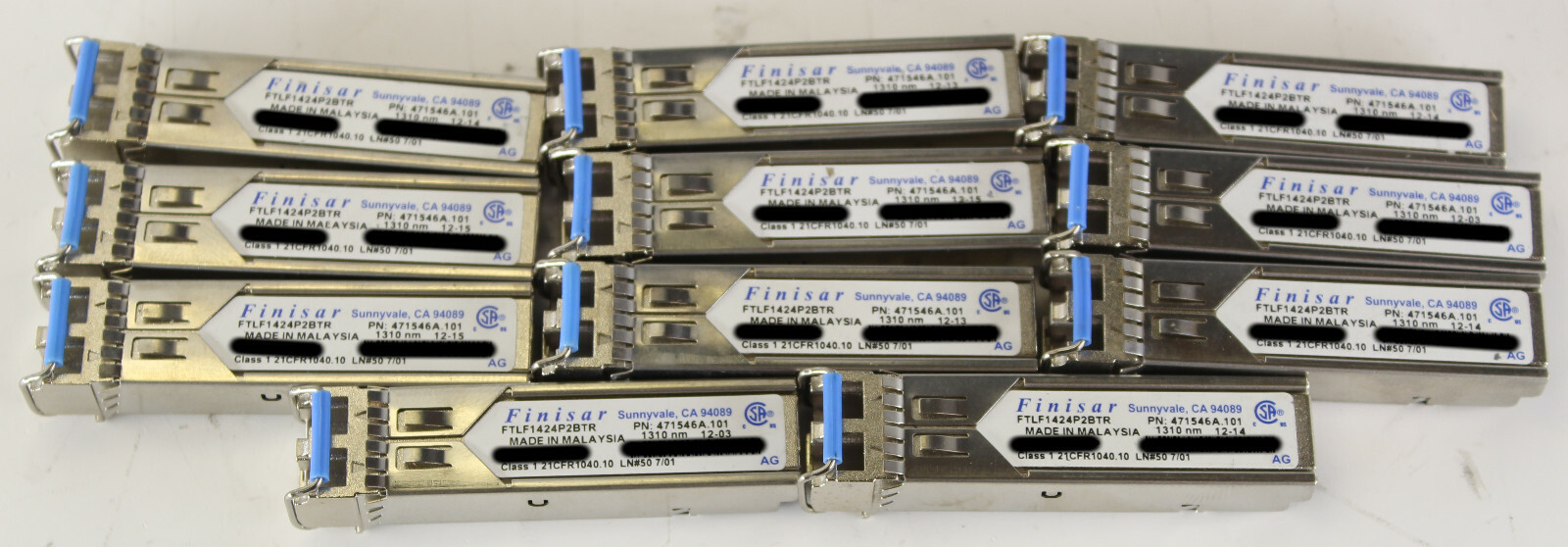 Lot of 11 Finisar FTLF1424P2BTR 471546A.101 Class 1 1310nm 4G Transceiver Module
