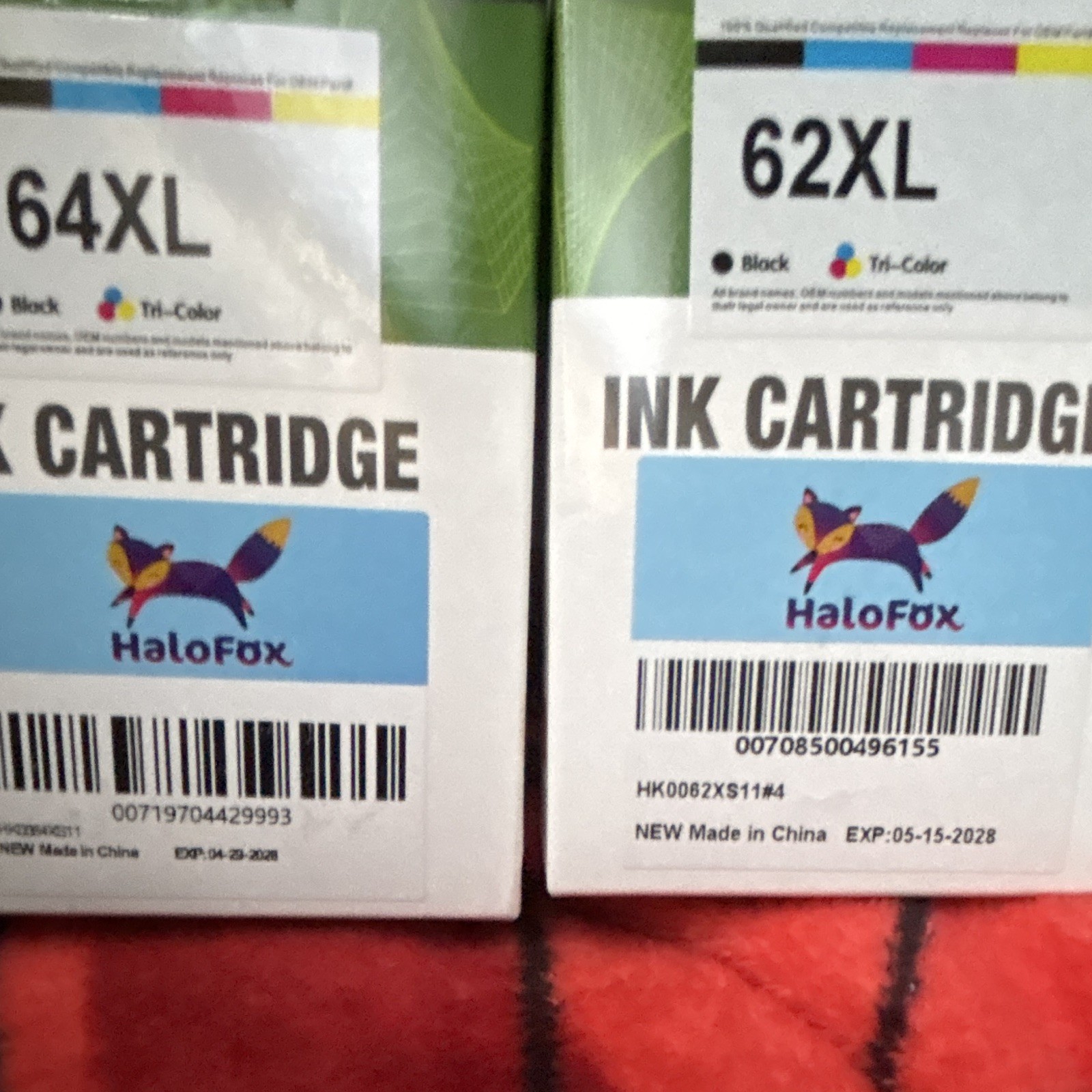 HaloFox Compatible for HP 64XL 62XL Inkjet Ink Cartridges Black Tri-Color