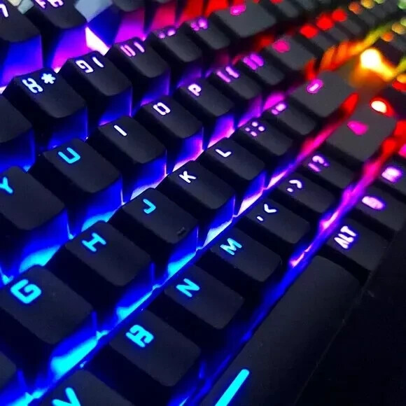 new 1  game onn. - led gamming keyboard colorful lights 104 keys 