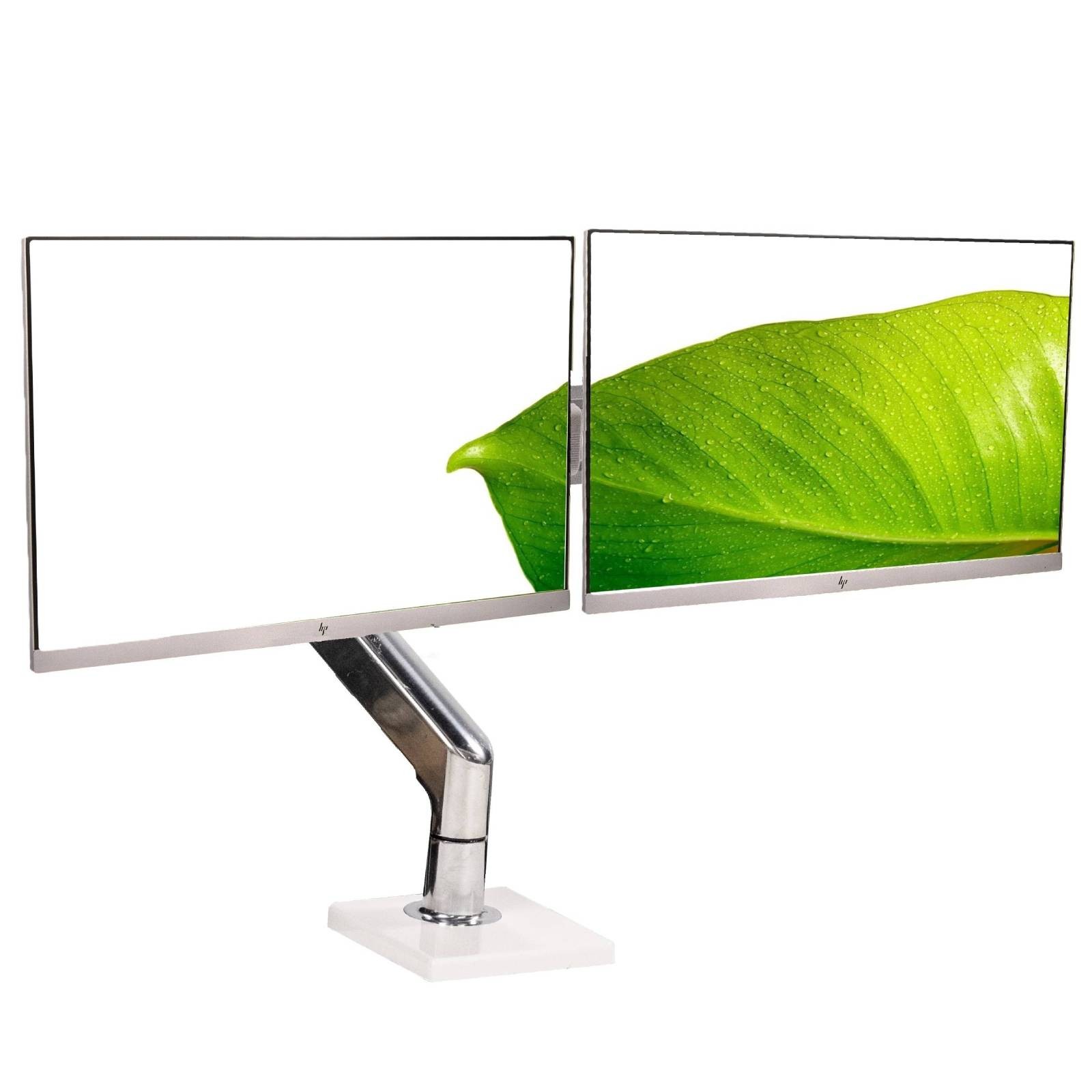 Dual HP EliteDisplay E243i 24" Widescreen Monitor & Adjustable Humanscale Stand