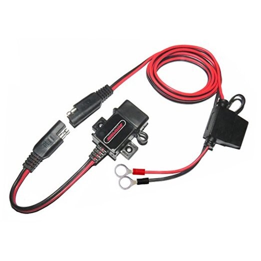 MP0609A 3.1Amp Motorcycle USB Port Kit SAE to USB Adapter - Red, Black