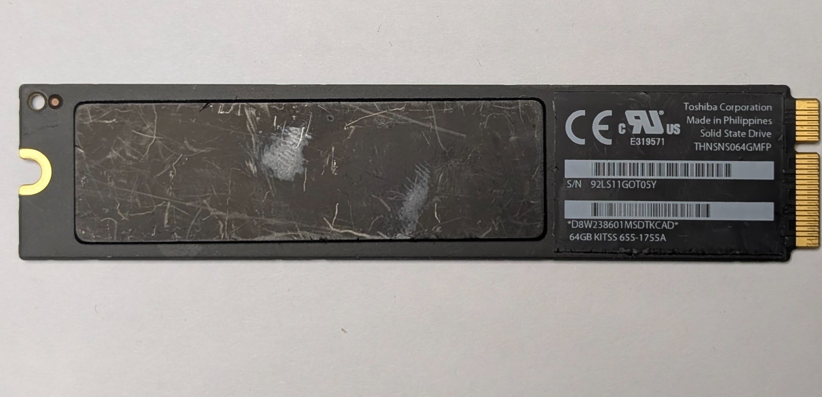Original Apple 64GB SSD Storage Module 655-1755A For MacBook Air A1465 A1466