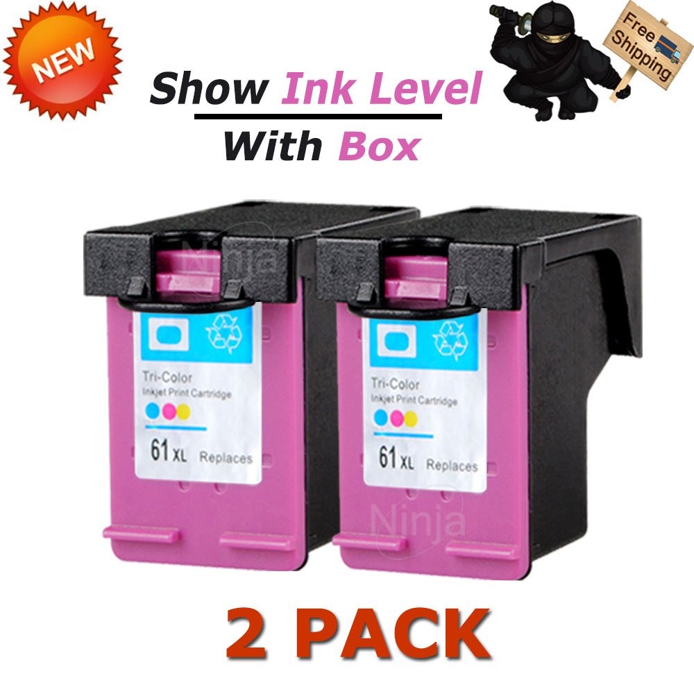 2pcs 61XL Color Ink Cartridge for HP OfficeJet 2620 4630 4632 4635 8040 Printer