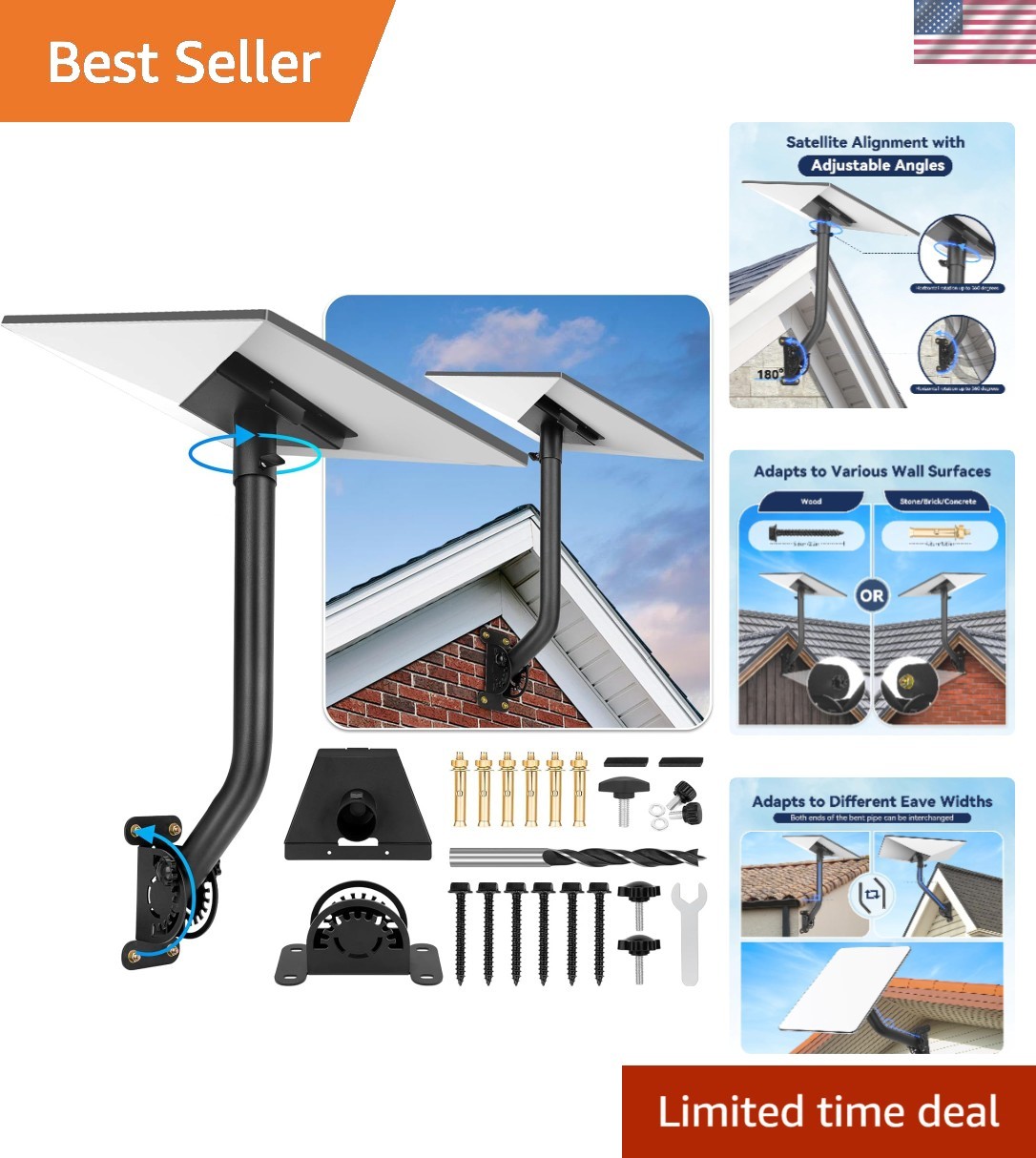 Versatile Starlink Wall Mount for Gen 3/4/4x - Easy Alignment & Installation