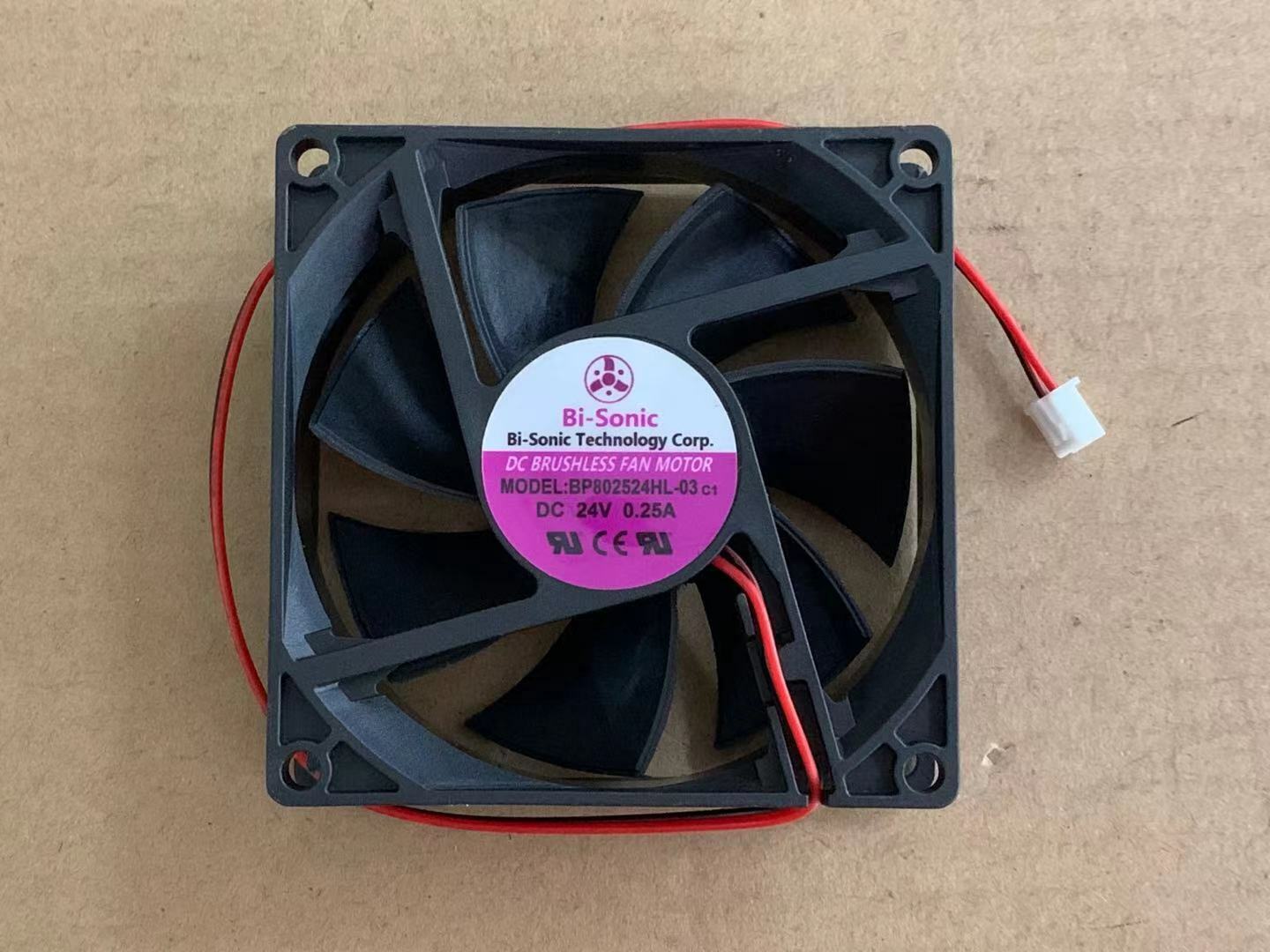 BI-SONIC BP802524HL-03 24V 0.25A 80x80x25mm 2 Wire Chassis Cooling Fan New