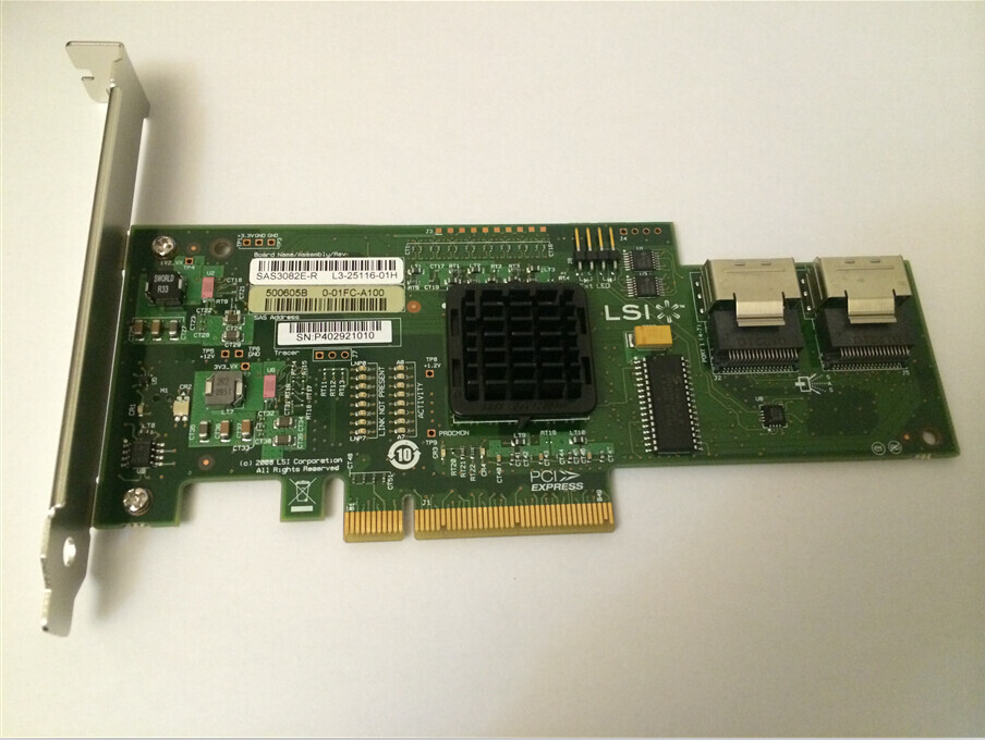 IBM LSI SAS 3082E-R 44E8690 L3-25116 SAS/SATA 3GB RAID Controller card