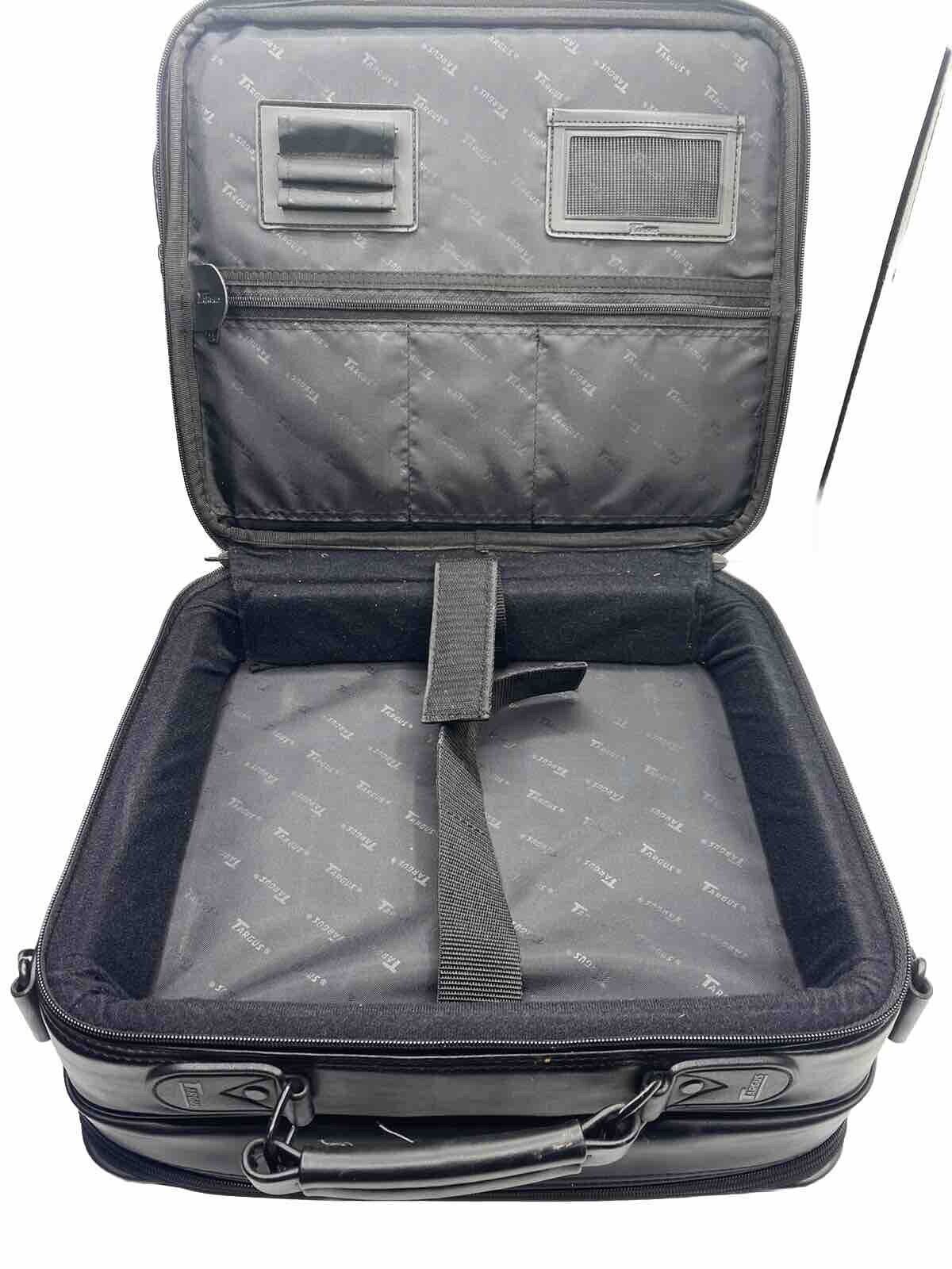 Targus CUN1/OCU2 Black Leather Padded Laptop Carry Case Bag * Missing Strap *