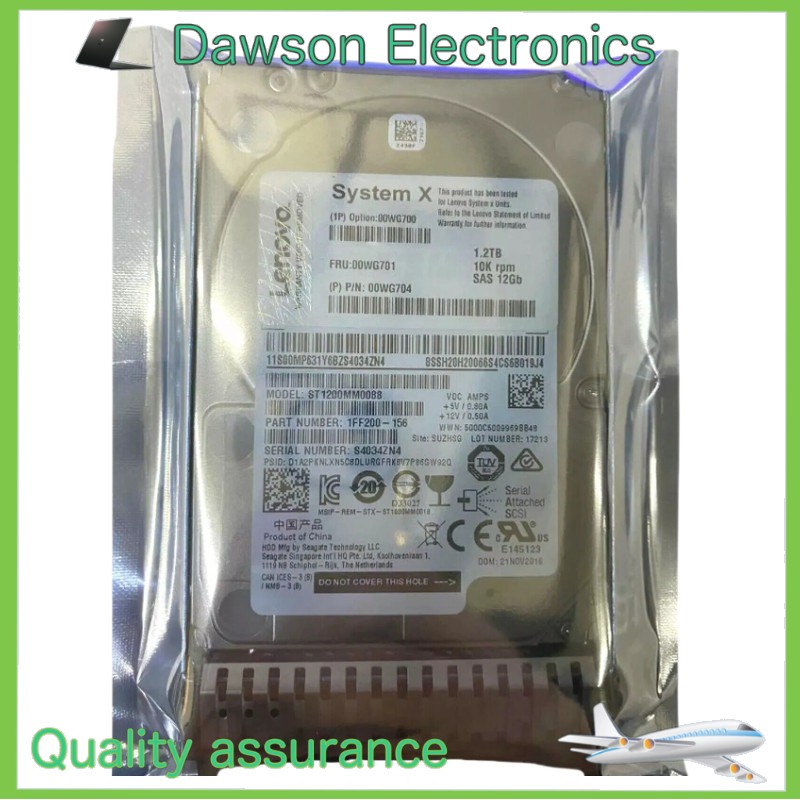 X3850X6 Lenovo 0WG7000 X3550 X3650 M5 1.2TB 10K SAS 12gb 00WG701 Hard Drive HDD