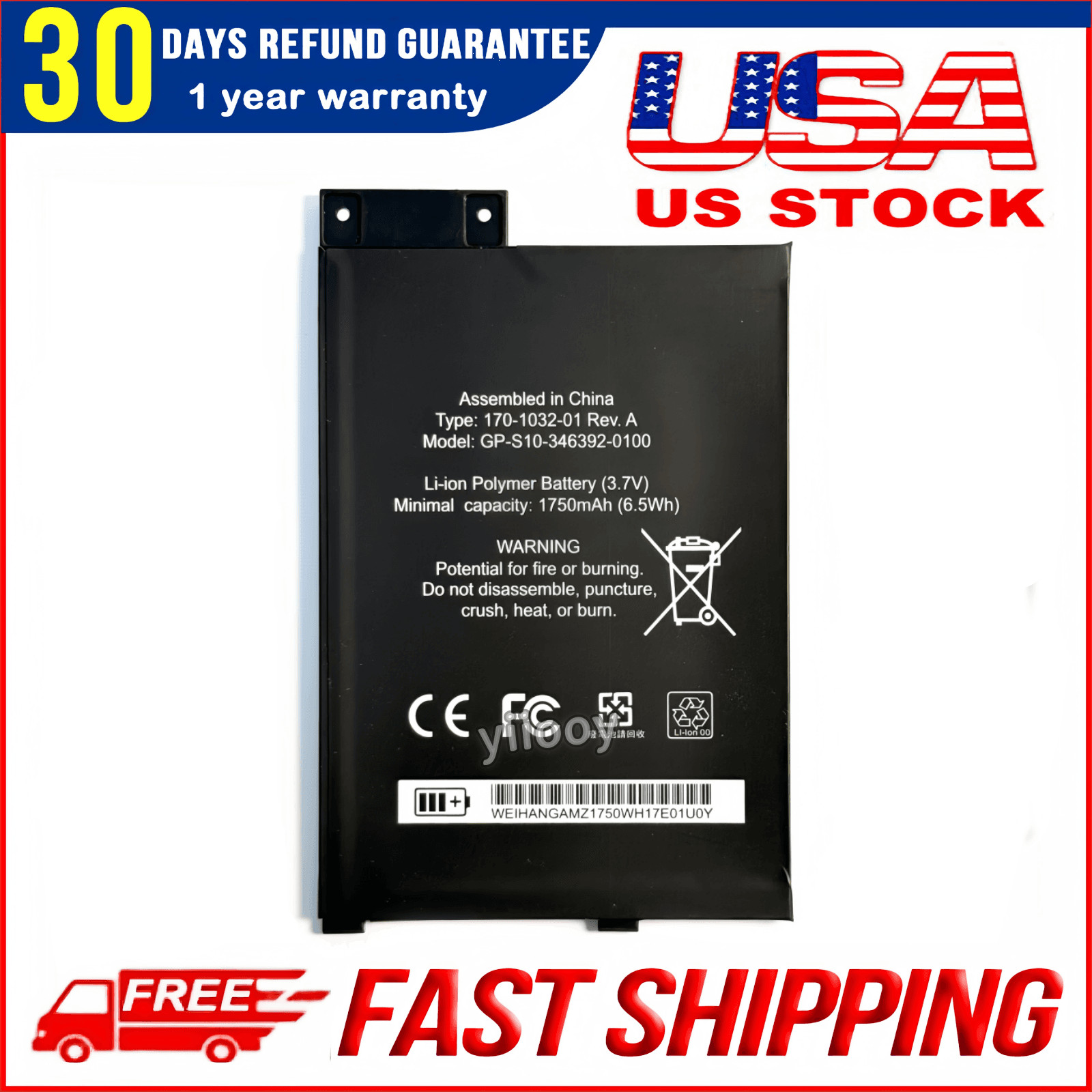 2025 New Battery 170-1032-00 For Amazon Kindle Keyboard 3rd Gen D00901 Graphite