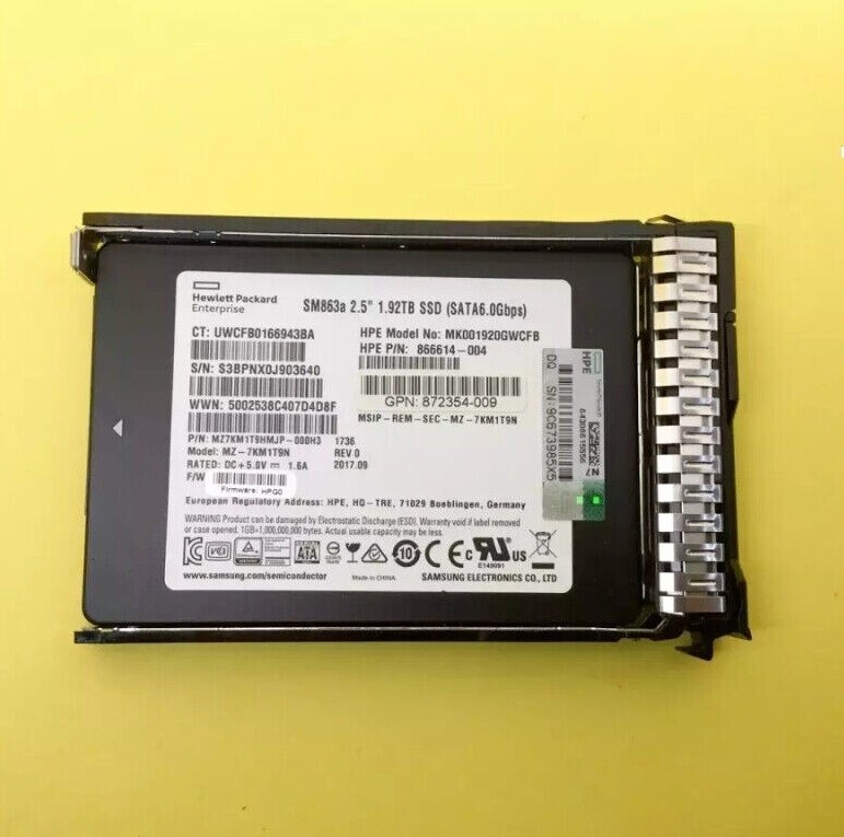 P18436-B21 NEW P19695-001 HPE 1.92TB SATA 6G MU 2.5" SC GEN9 Gen10 Server SSD