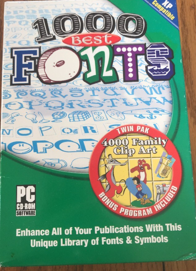 1000 Best Fonts PC CD - ROM by Fonts Platform : Windows XP Ships N 24h