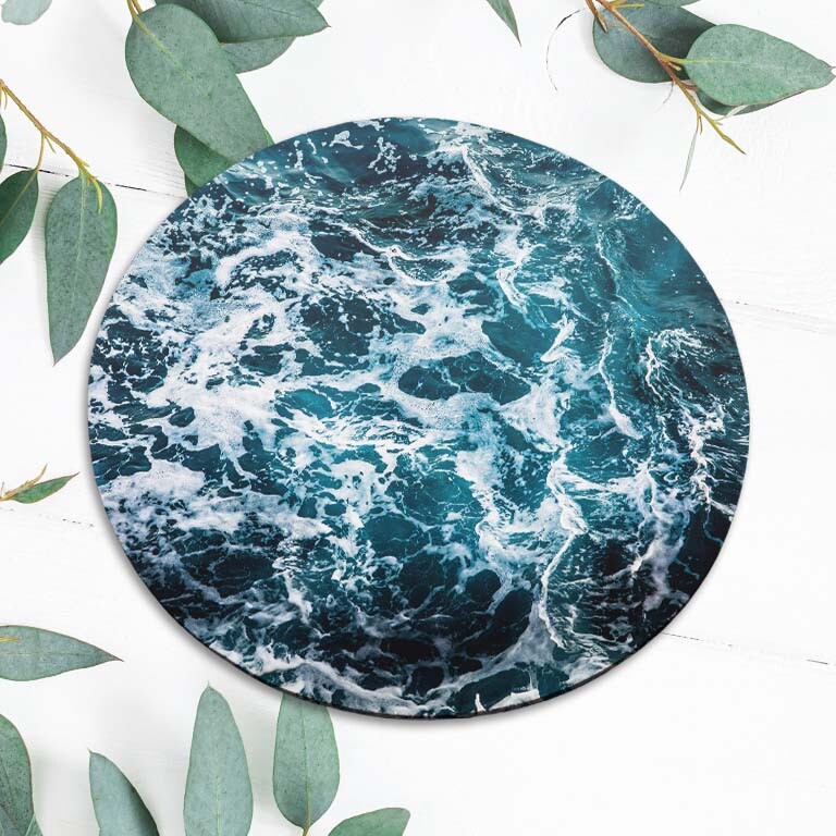 Blue Water Ocean Sea Wave Gift Mouse Pad Mat Office Desk Table Accessory Gift