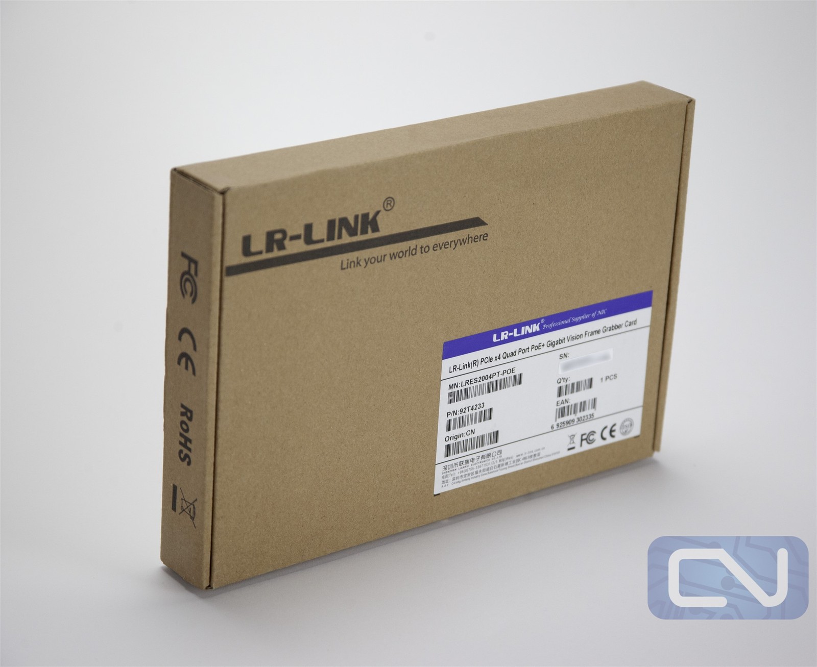 LR-Link LRES2004PT-POE Gigabit Quad Port PCIe x4 PoE+ Vision Frame Grabber Card
