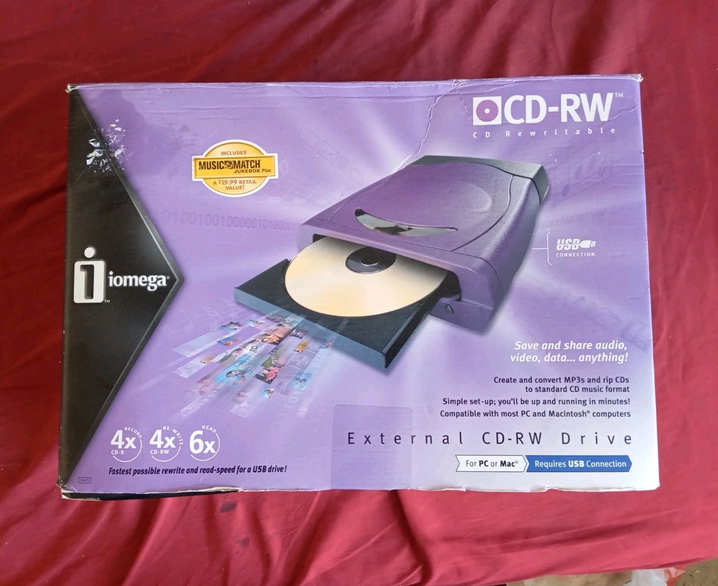 Iomega CD/RW External Disk Drive Includes  Power Cord