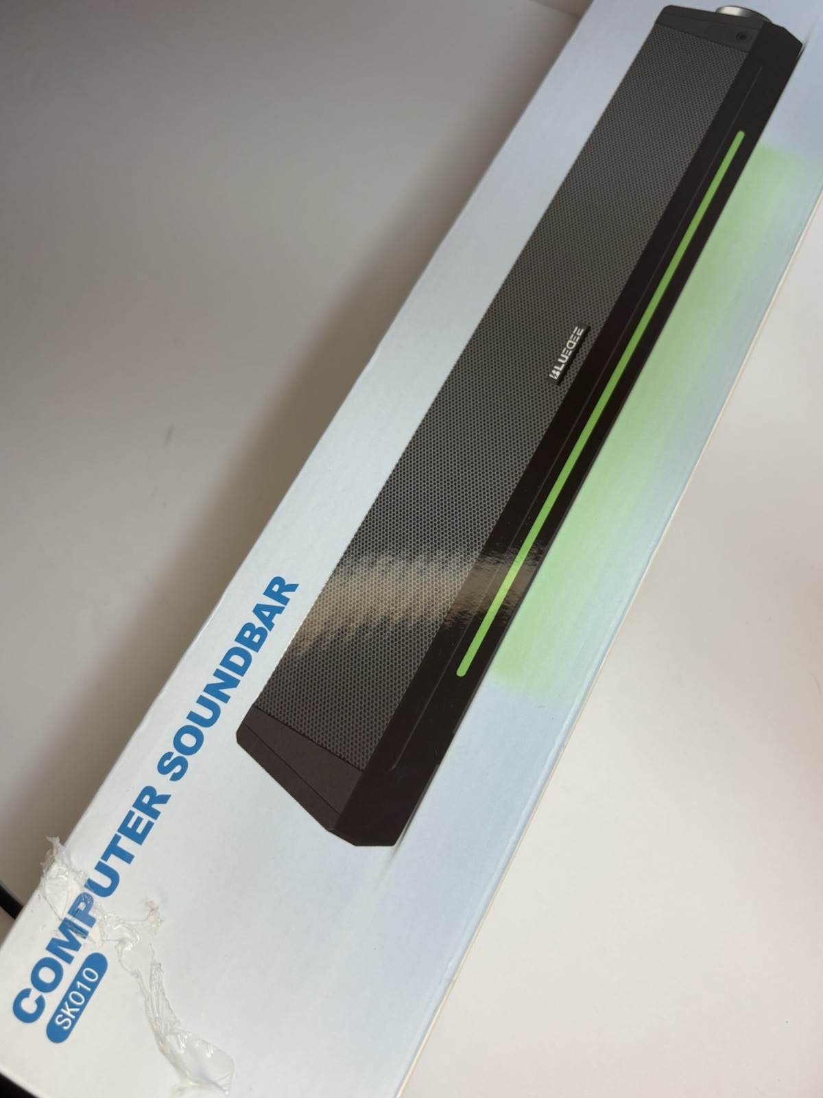 BLUEDEE SK010 2.0 USB Wired Computer Soundbar w/ LED Light, Black, 3.5mm