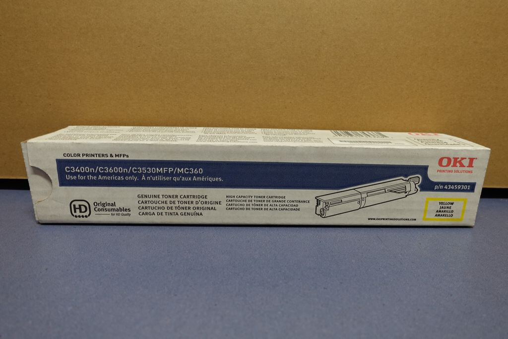 Genuine Oki 43459301 Yellow C3400n/C3600N Color Printers & MFPs NEW OEM 