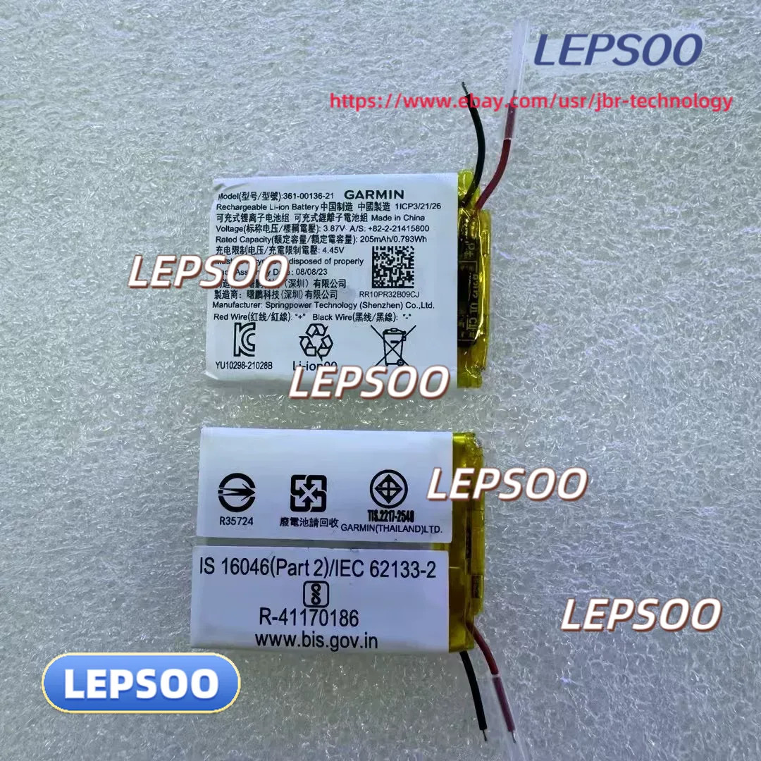 1pcs Garmin watch battery, brand new original, 361-00136-21 302128-205mAh***