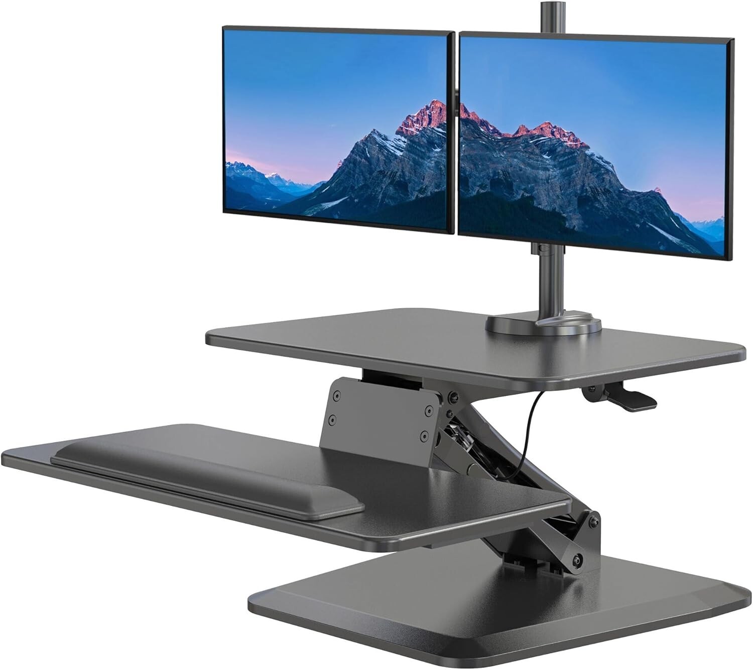Mount-It Standing Desk Converter, Stand Up Desk Riser with Dual Monitor Mount