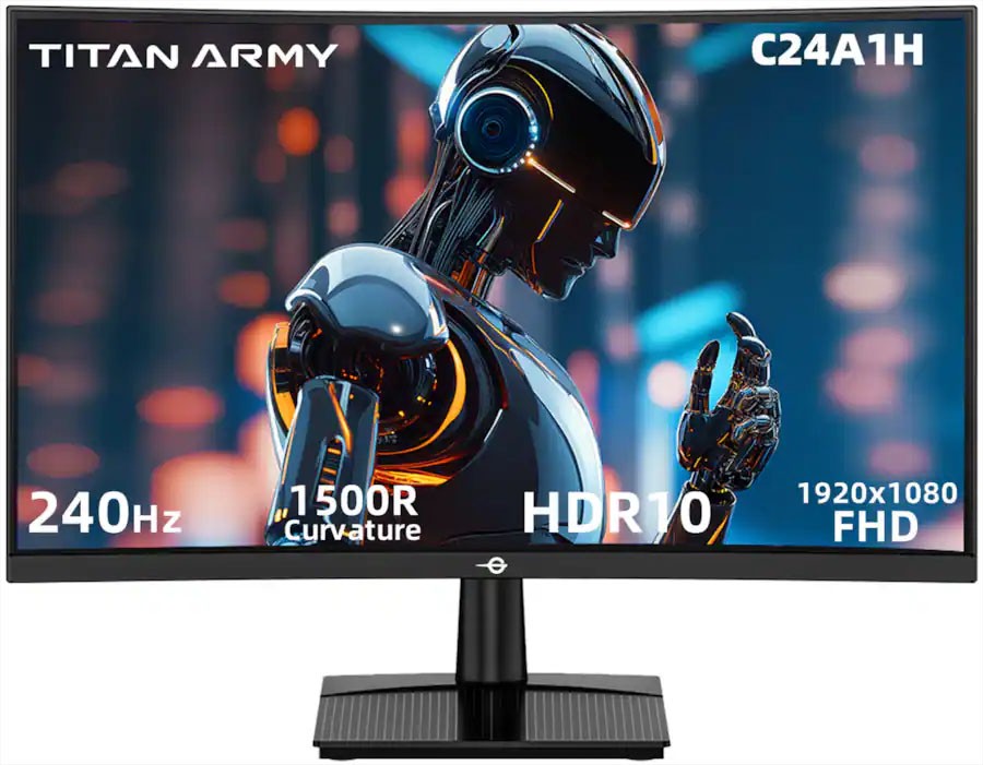 Titan C24A1H 24In Curved Gaming Monitor 240Hz VA FHD 1080P 1500R,1ms Monitors