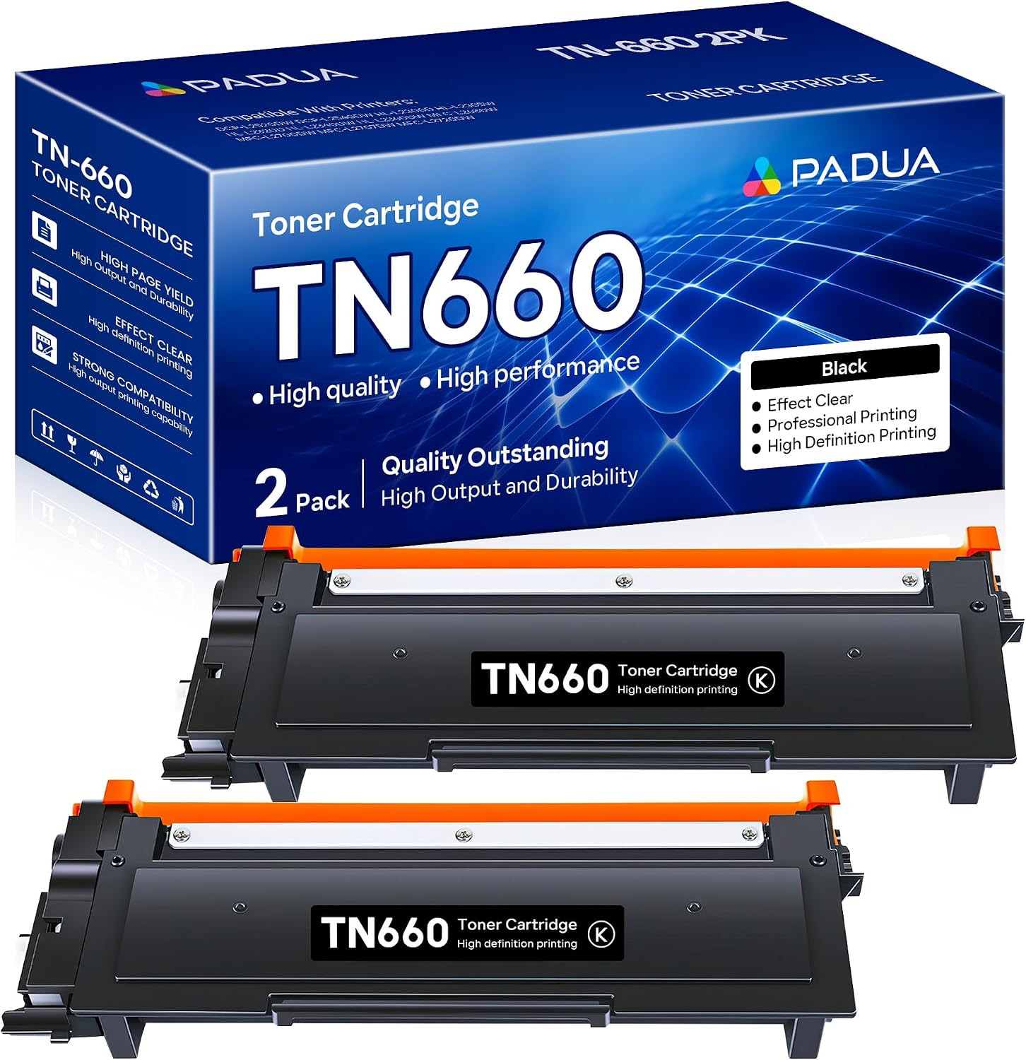 TN-660 TN660 High Yield Toner Cartridge Replacement for Brother TN660 TN 660 MFC