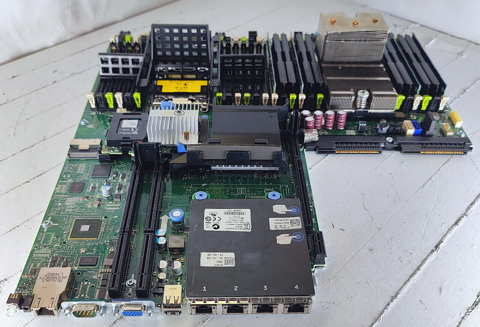 Dell 020HJ Server Motherboard w/ 32GB RAM Heatsink Network Card Raid Controller