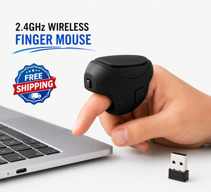 Finger Mouse, 2.4ghz Handheld Ergonomic Trackball Mouse