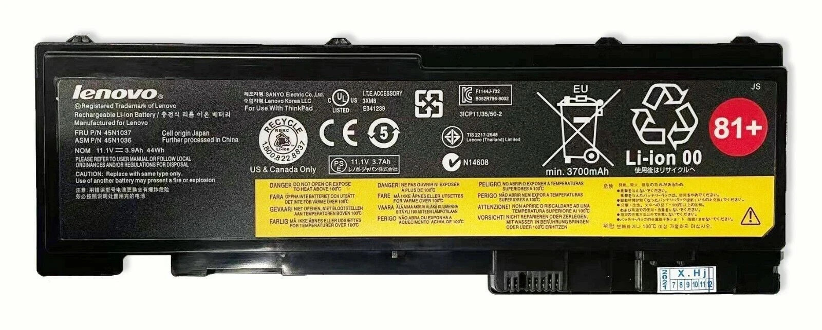 Genuine T420i T420s T430S Battery ThinkPad 0A36287 45N1143 45N1036 45N1037 81+
