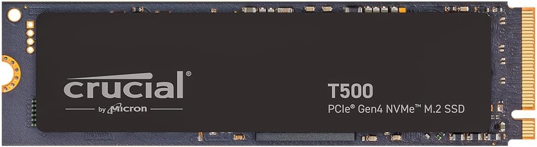 Crucial T500 1TB Gen4 NVMe M.2 Internal SSD, Up to 7300MB/s CT1000T500SSD8