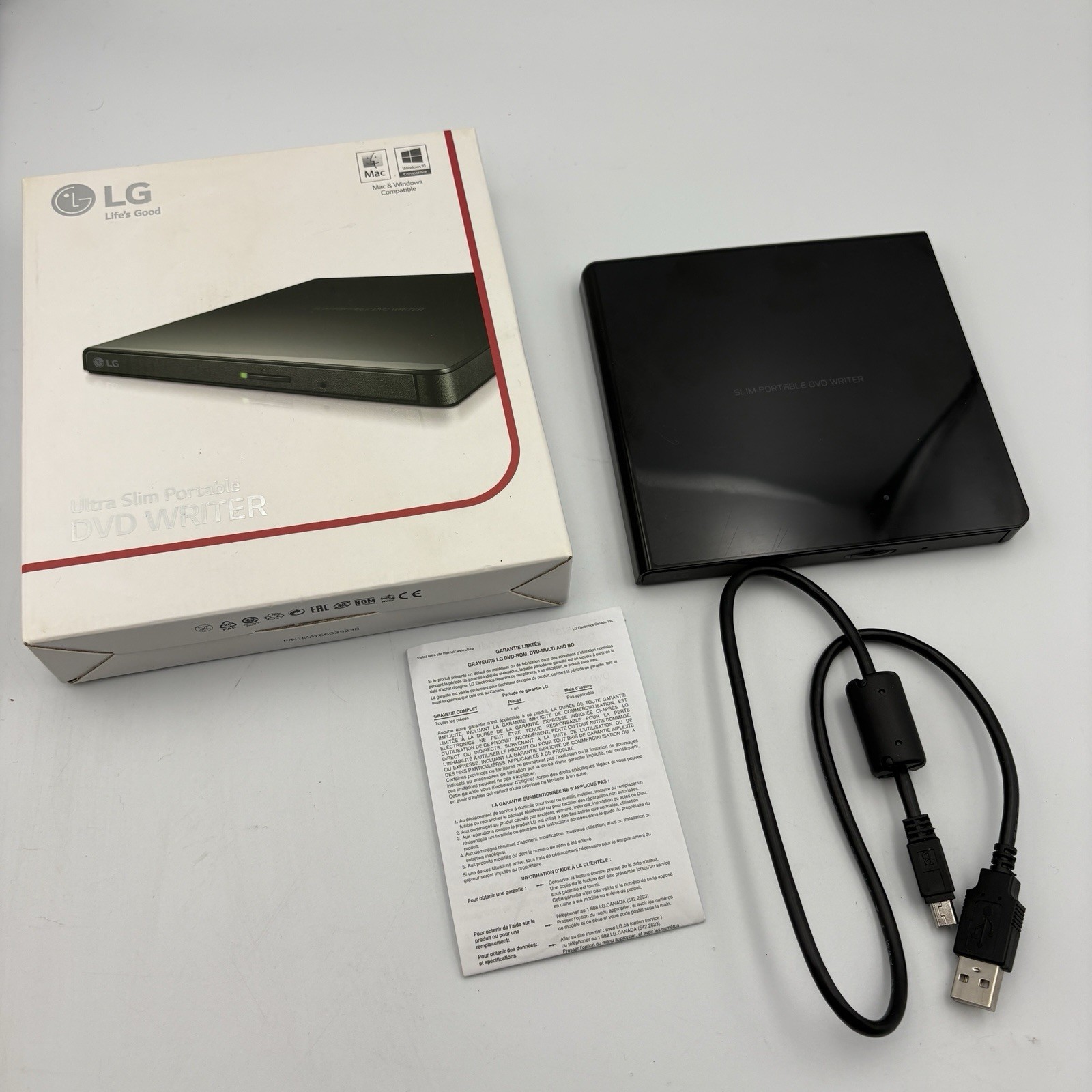 LG GP55EX70 Ultra Slim Portable DVD Writer with M-DISC Support - Black