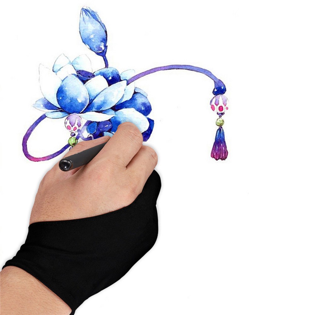 2 Pcs Anti- Gloves Men and Women Artist Two Finger Sketch