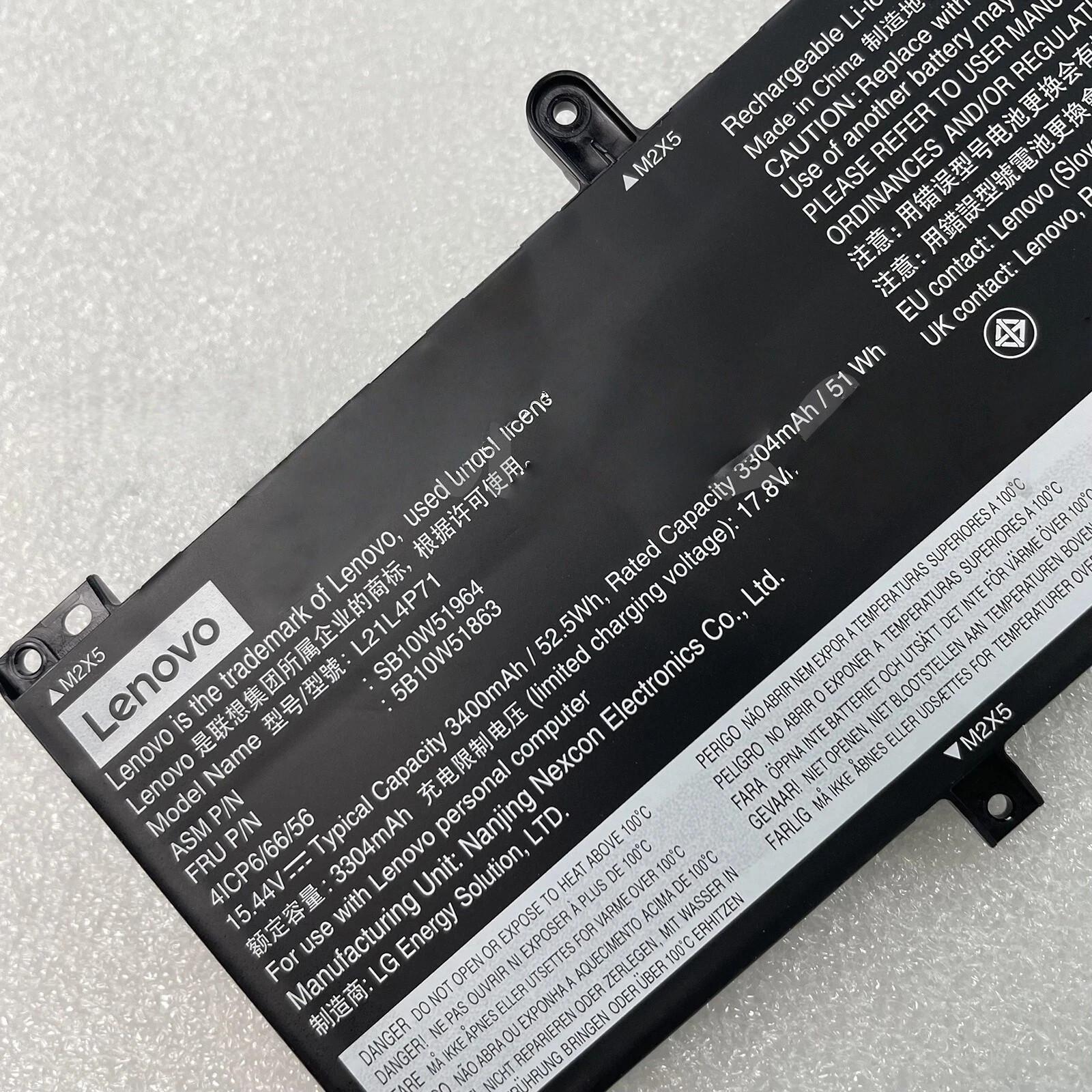 OEM L21L4P71 52.5Wh Battery For Lenovo ThinkPad T14 P14s Gen3/4  5B10W51863