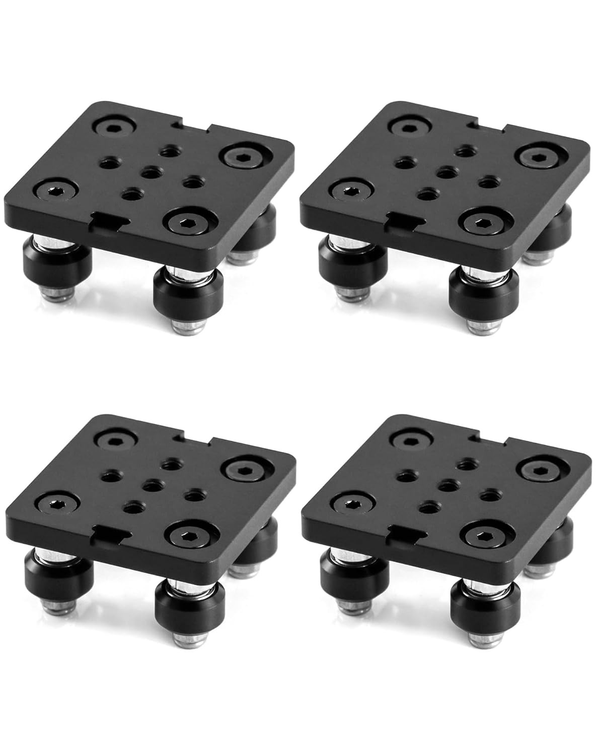 Small V-Wheel Plate, 4 Pack Gantry Rod Plate with Wheel, for 2020 Aluminum Profi