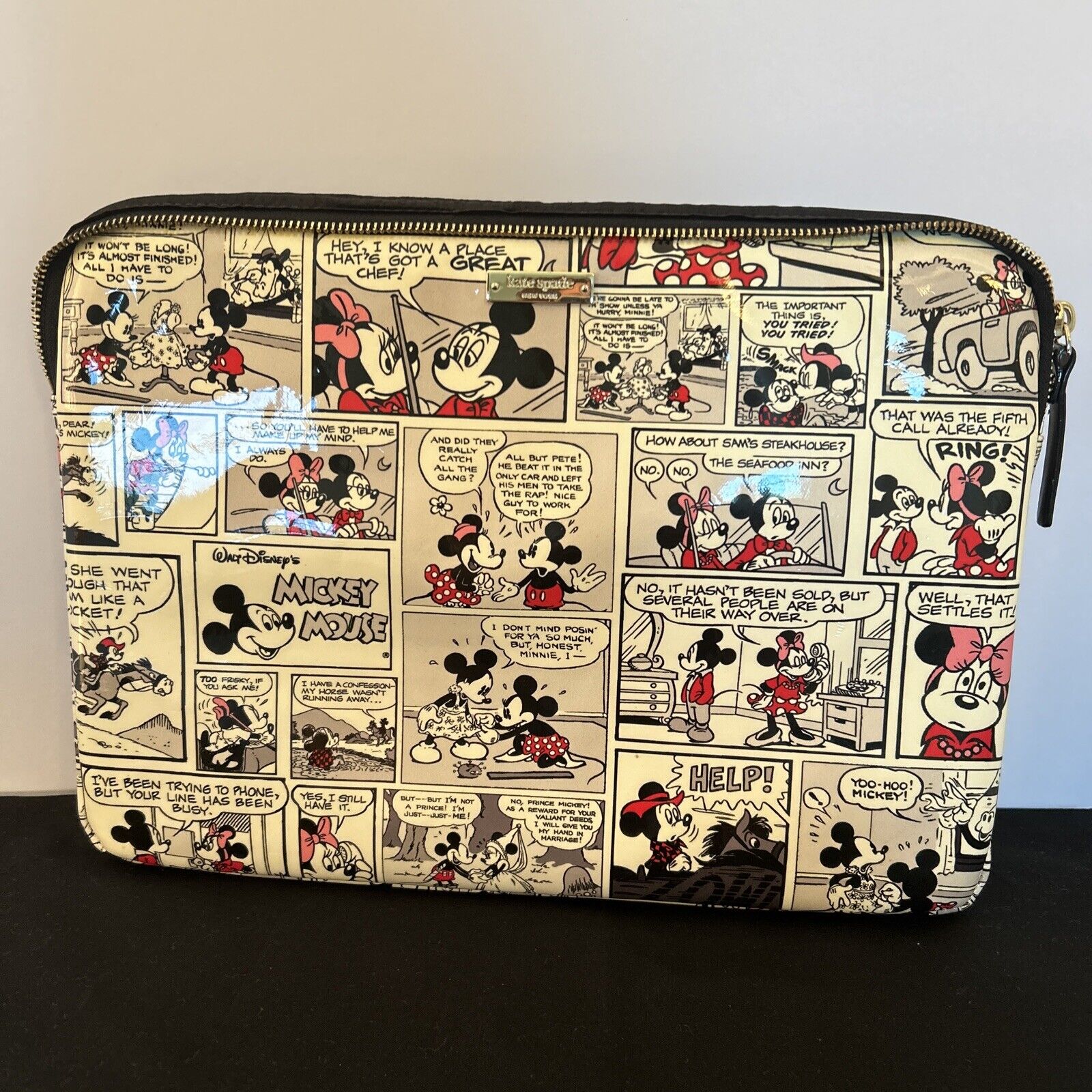 Kate Spade /Walt Disney  Mickey And Minnie Mouse Laptop Sleeve, Extra Pocket