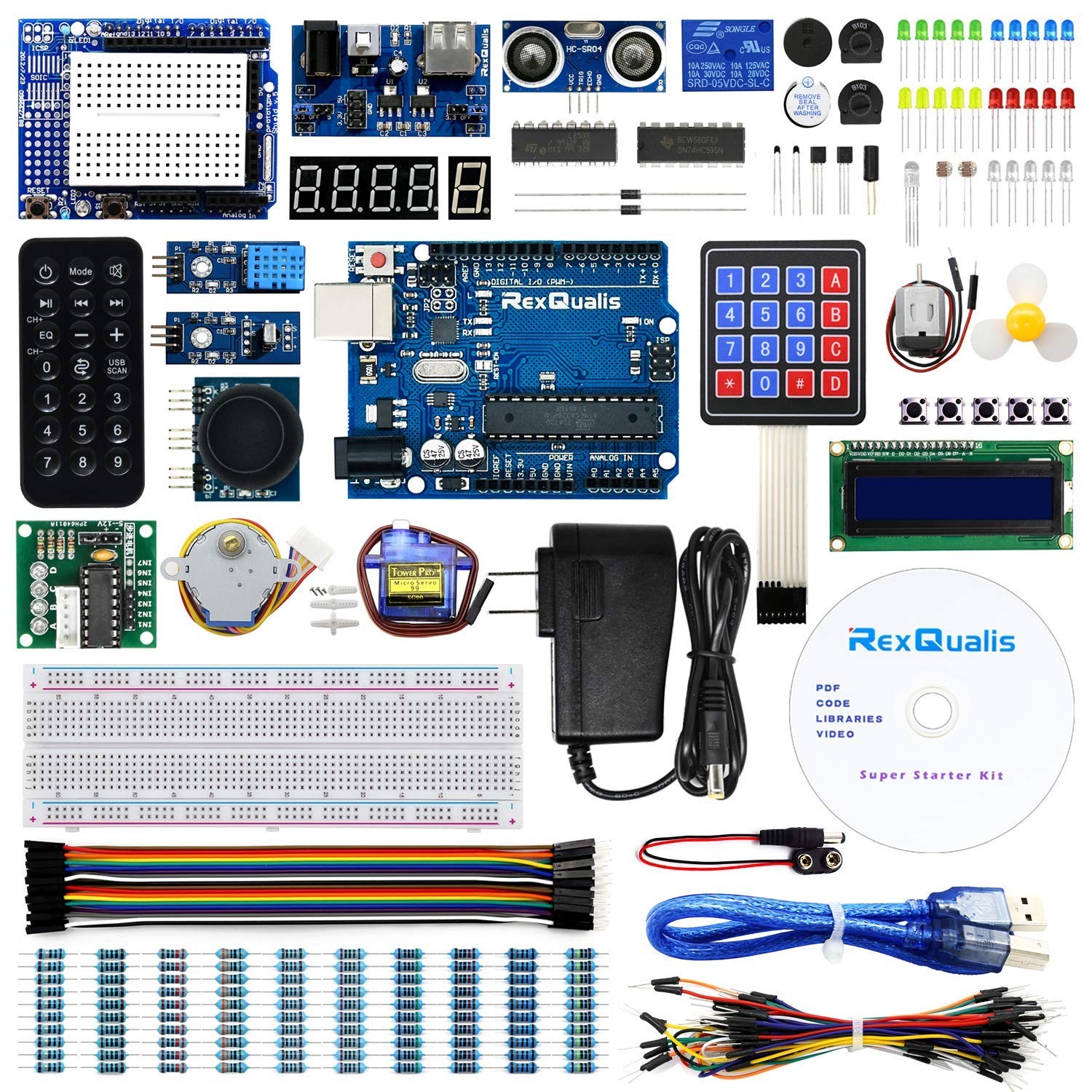 Super Starter Kit Based on Arduino UNO R3 with Tutorial and Controller Board Com