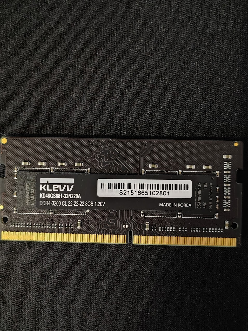 KLEVV DDR4 8GB (1x8GB) 3200MHz CL22 1.2V SODIMM Laptop Ram Memory SK Hynix Chip