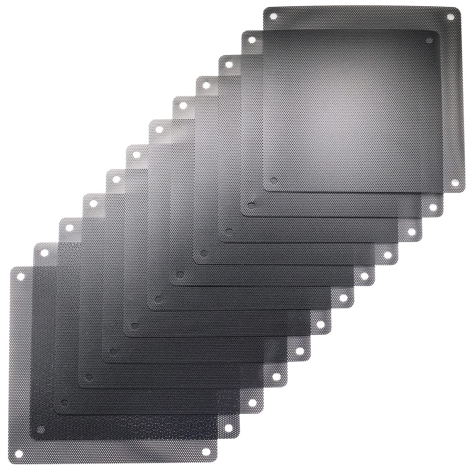 12 Pcs 120mm PVC Black PC Cooler Fan Dust Filter Dustproof Case Cover Compute...