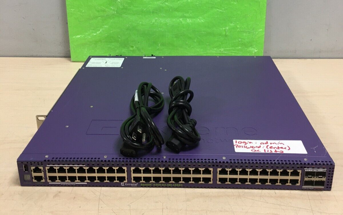 EXTREME NETWORKS 48Port GbE & 4-Port SFP+Network Switch X460-G2-48T-10GE4-TESTED