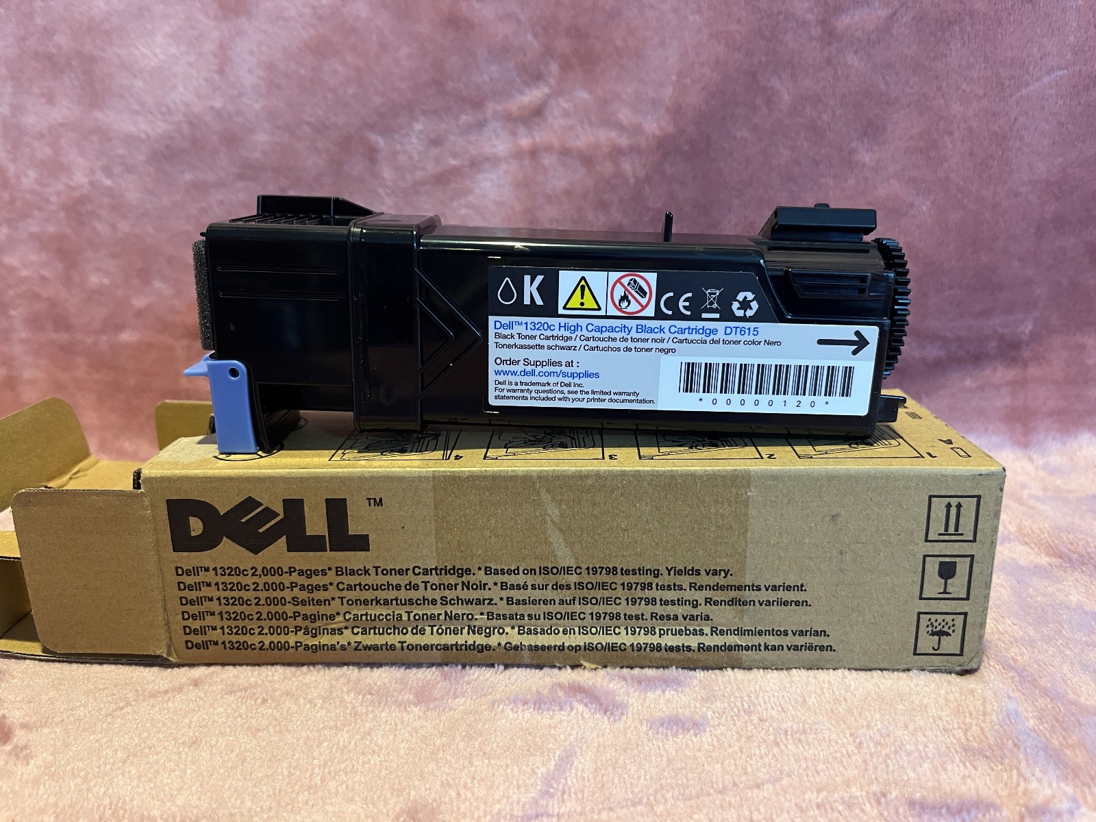 Genuine Dell DT615 BLACK High Yield Toner Cartridge for Dell 1320C Open Box