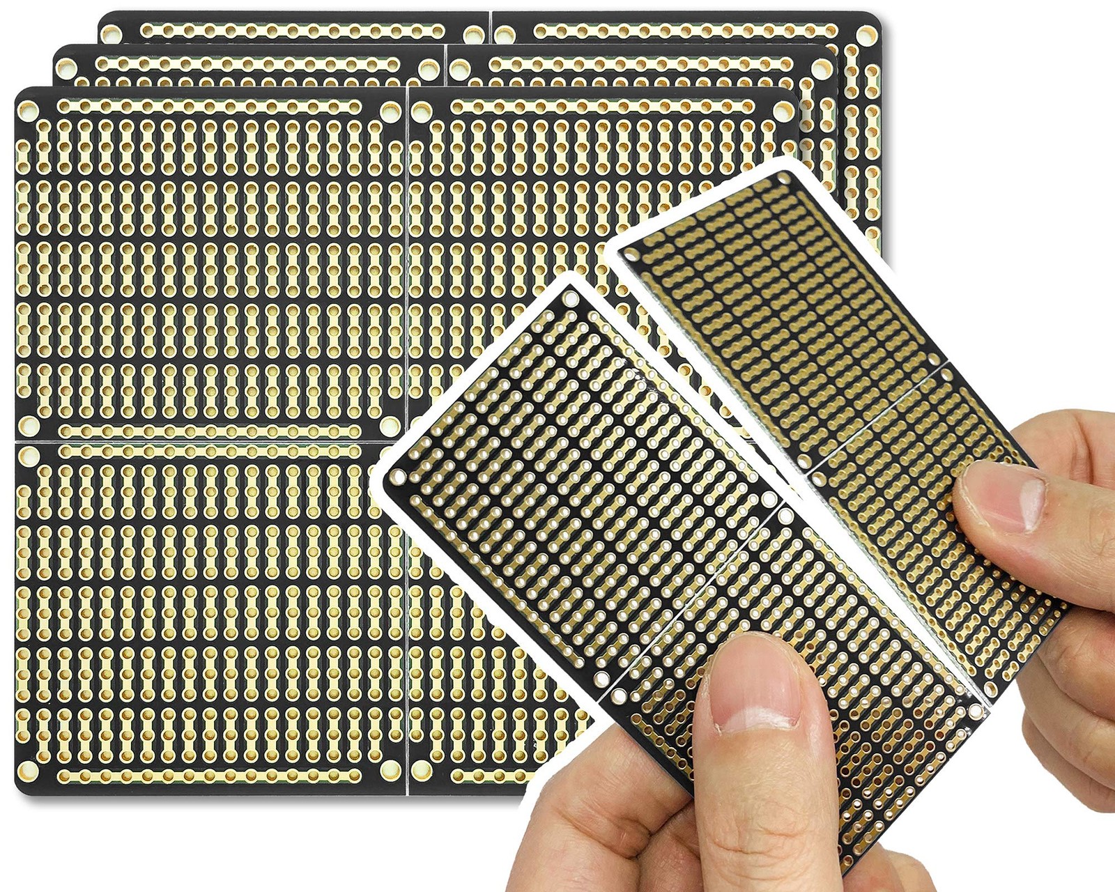 PCB Prototype Board, Snappable Strip Board with Power Rails for Electronics P...