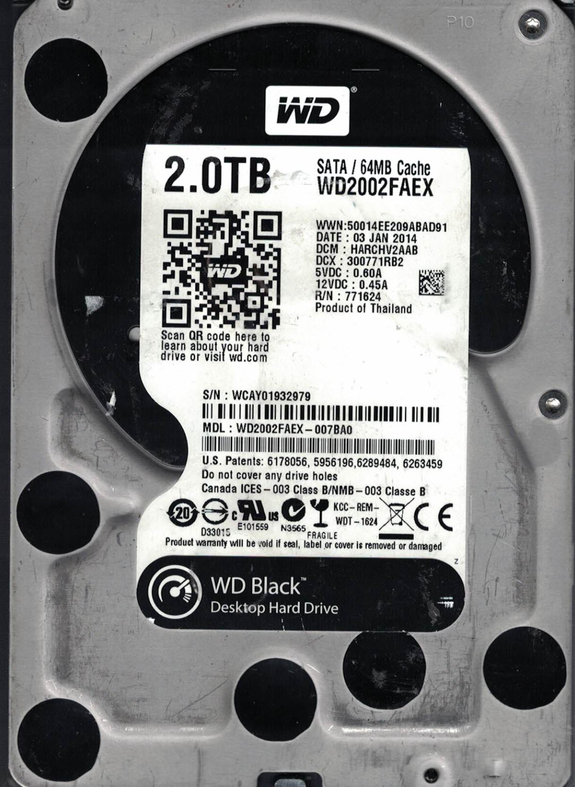 Western Digital WD2002FAEX-007BA0 3 Jan 2014 DCM HARCHV2AAB